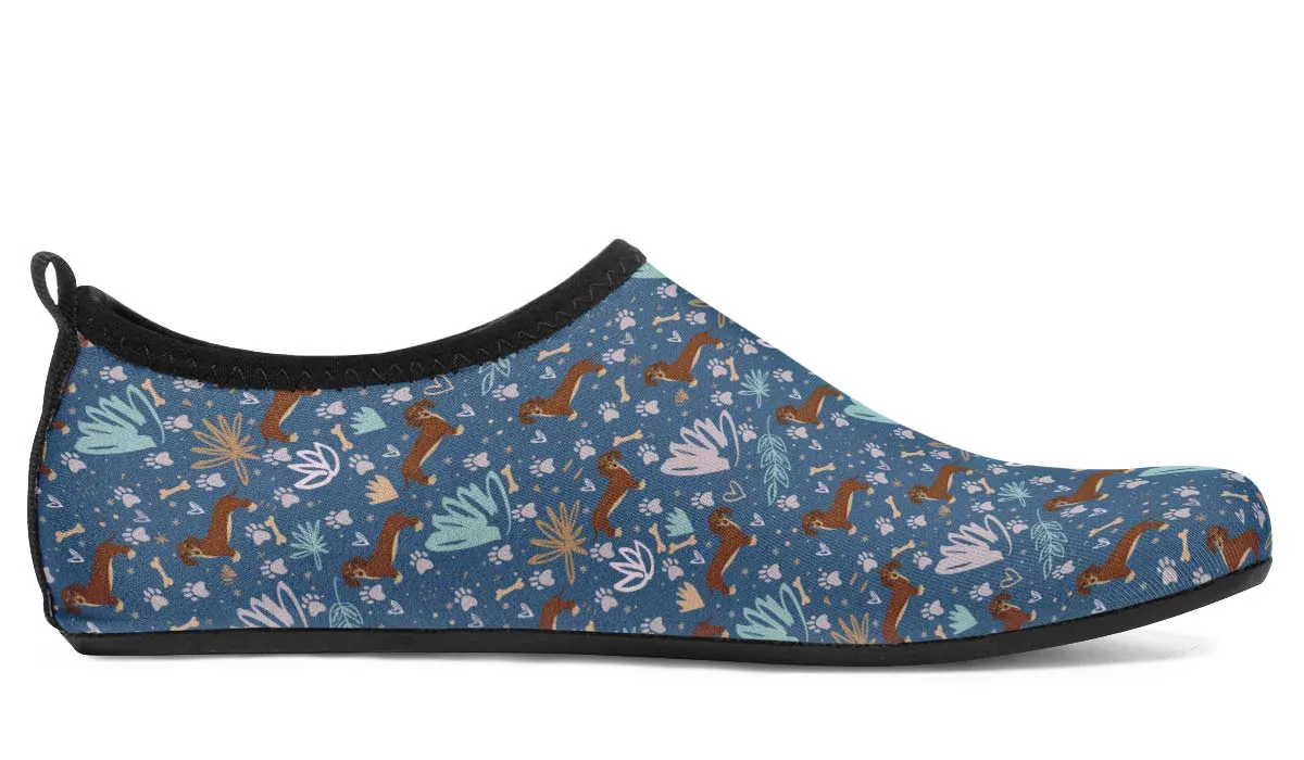 Playful Dachshund Aqua Barefoot Shoes