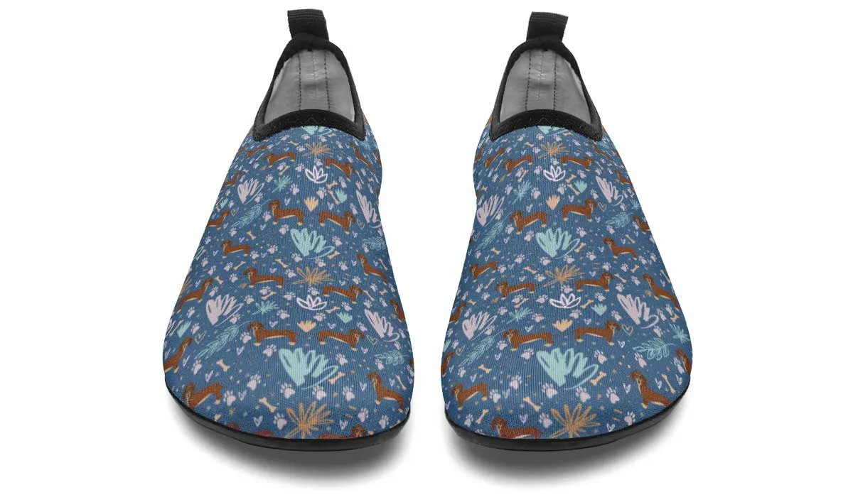 Playful Dachshund Aqua Barefoot Shoes