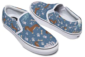 Playful Dachshund Slip-On Shoes
