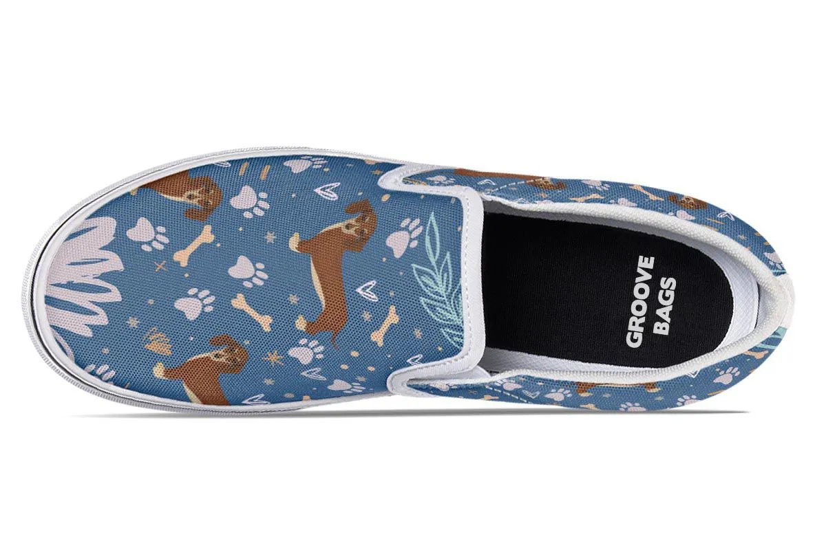 Playful Dachshund Slip-On Shoes