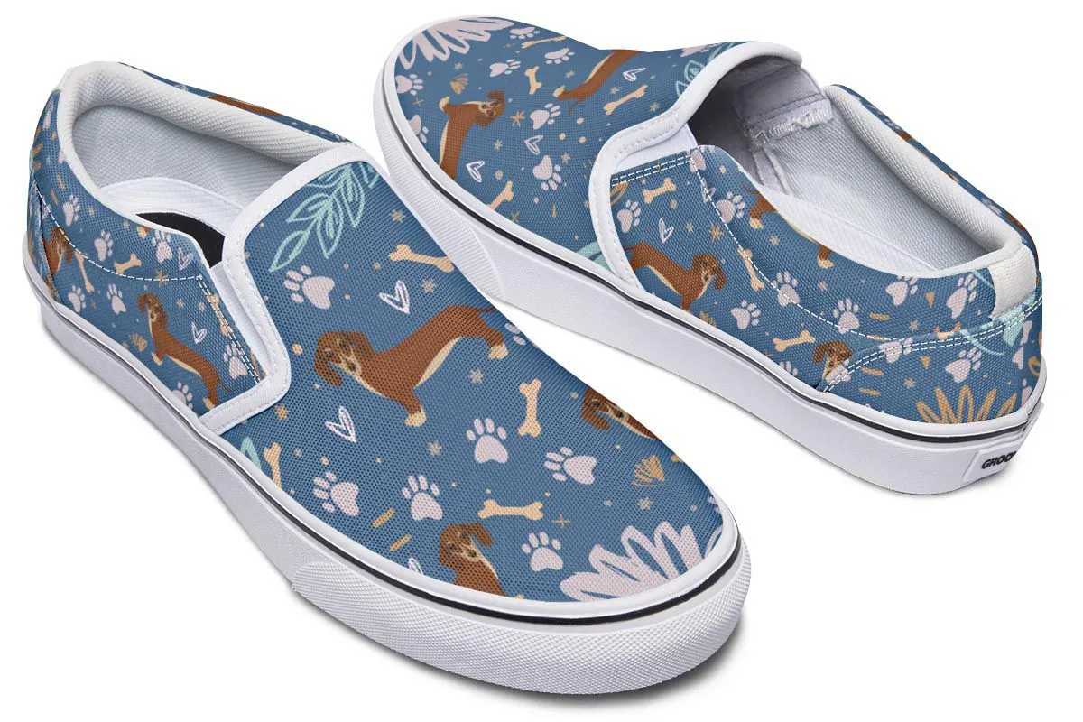 Playful Dachshund Slip-On Shoes