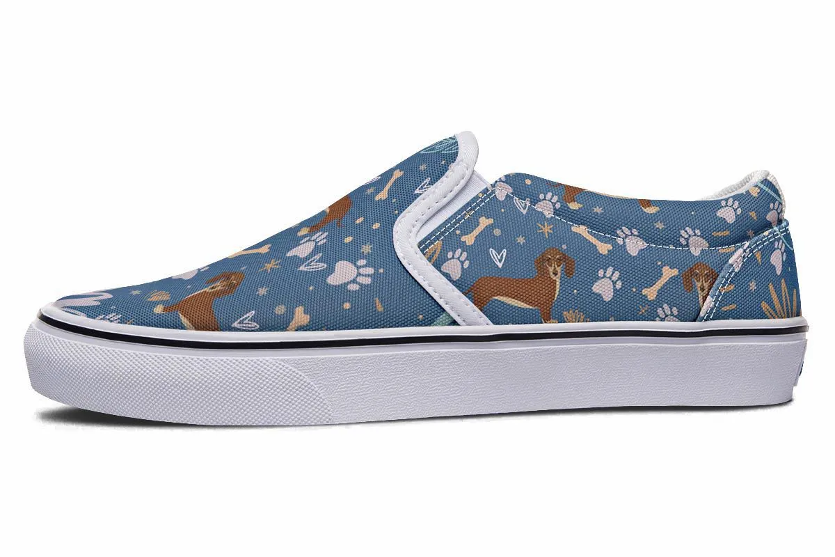 Playful Dachshund Slip-On Shoes