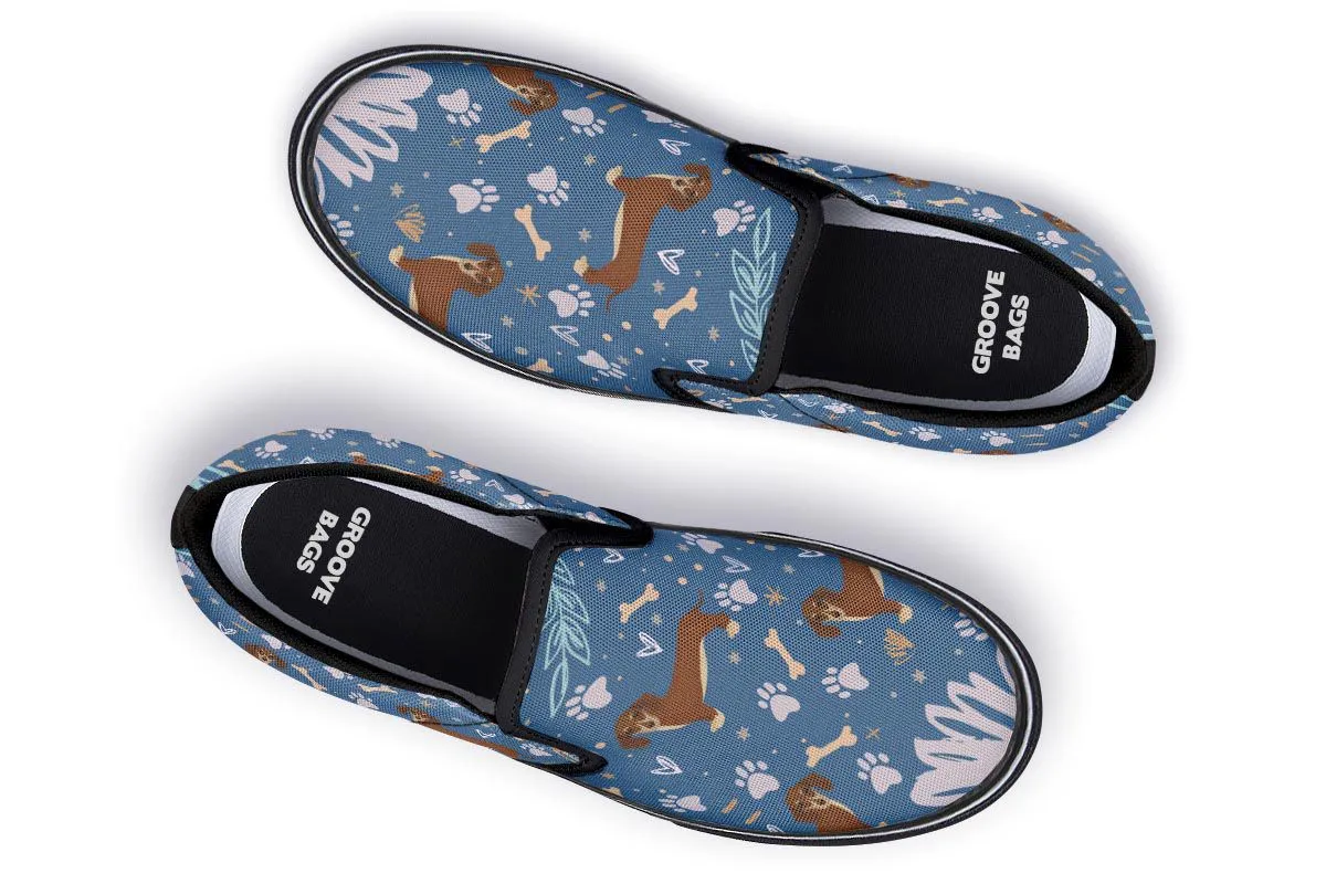 Playful Dachshund Slip-On Shoes