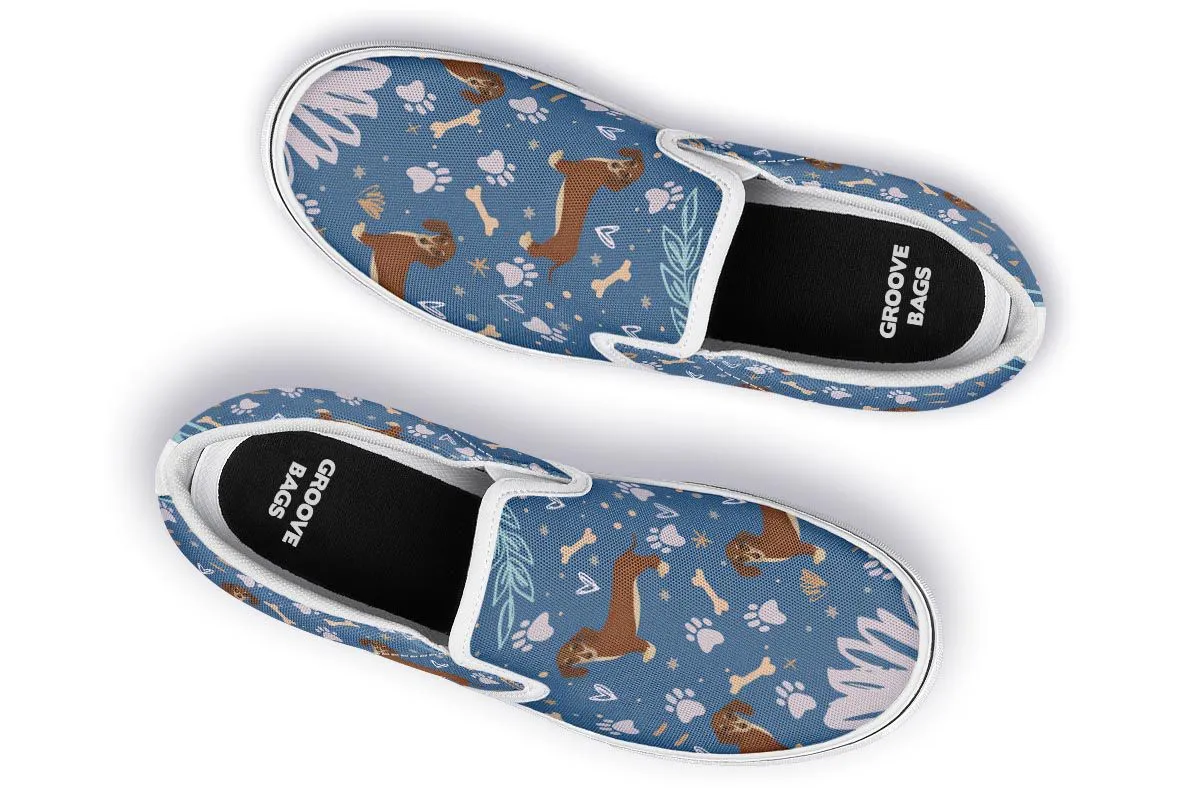 Playful Dachshund Slip-On Shoes