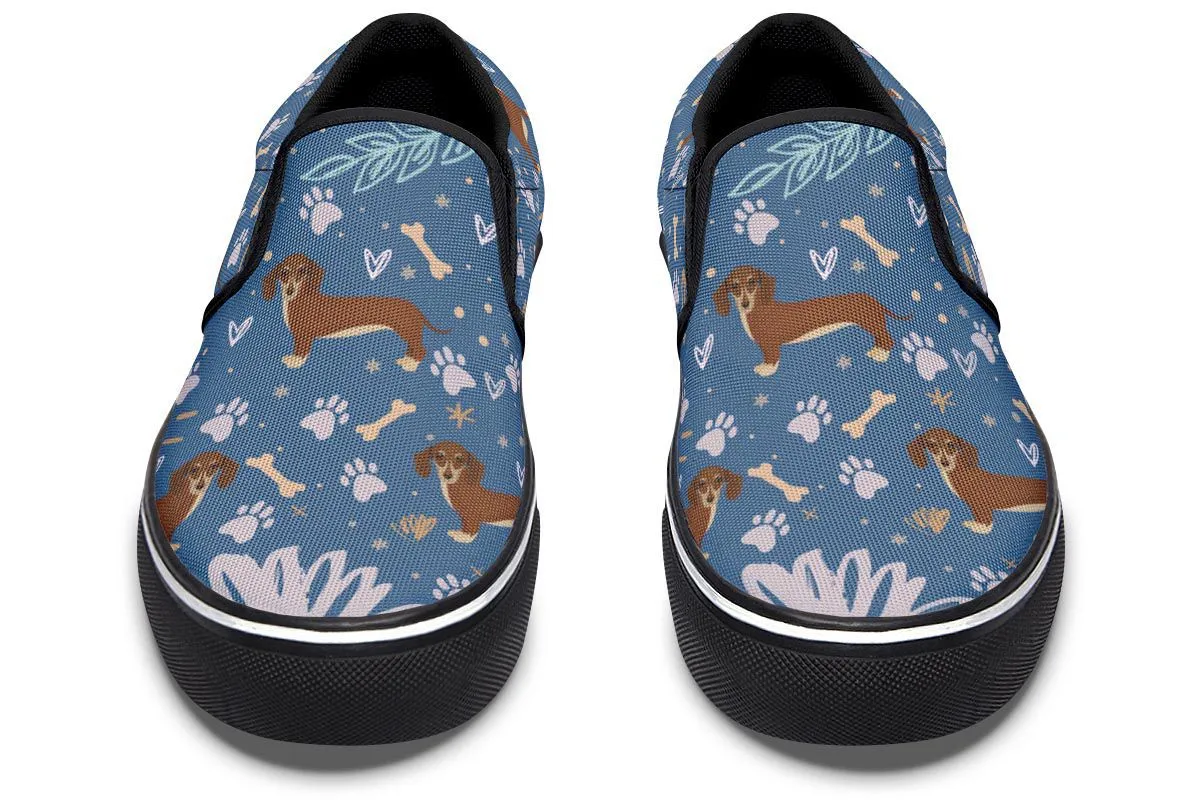 Playful Dachshund Slip-On Shoes