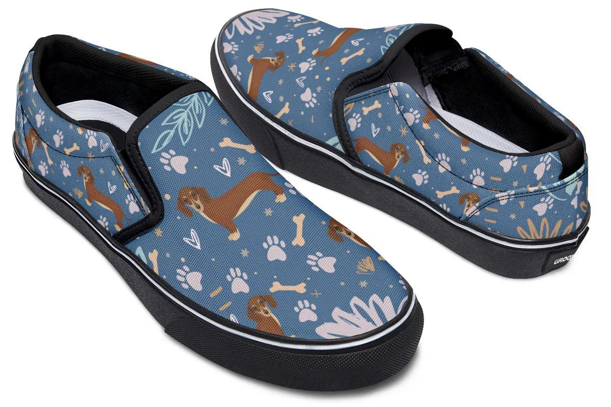 Playful Dachshund Slip-On Shoes