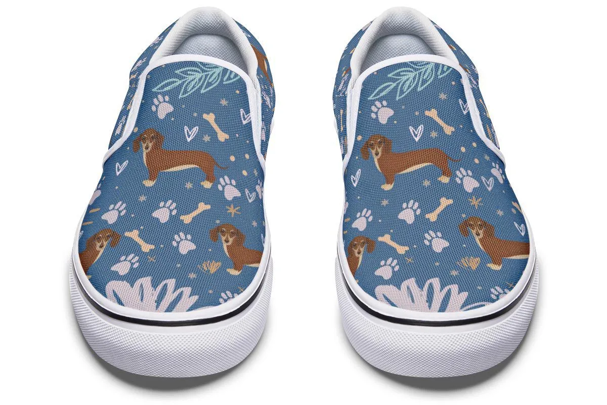 Playful Dachshund Slip-On Shoes