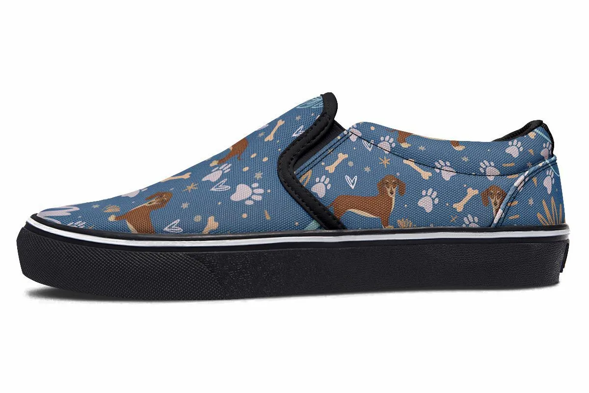 Playful Dachshund Slip-On Shoes
