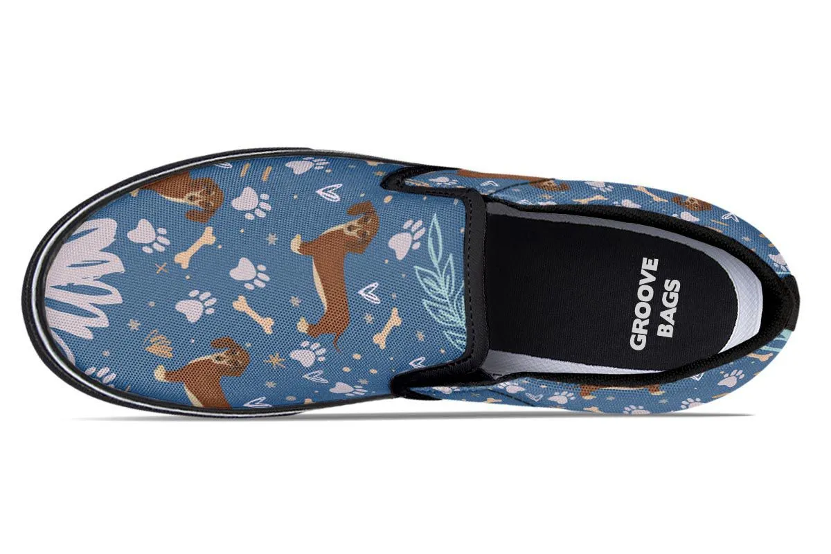 Playful Dachshund Slip-On Shoes