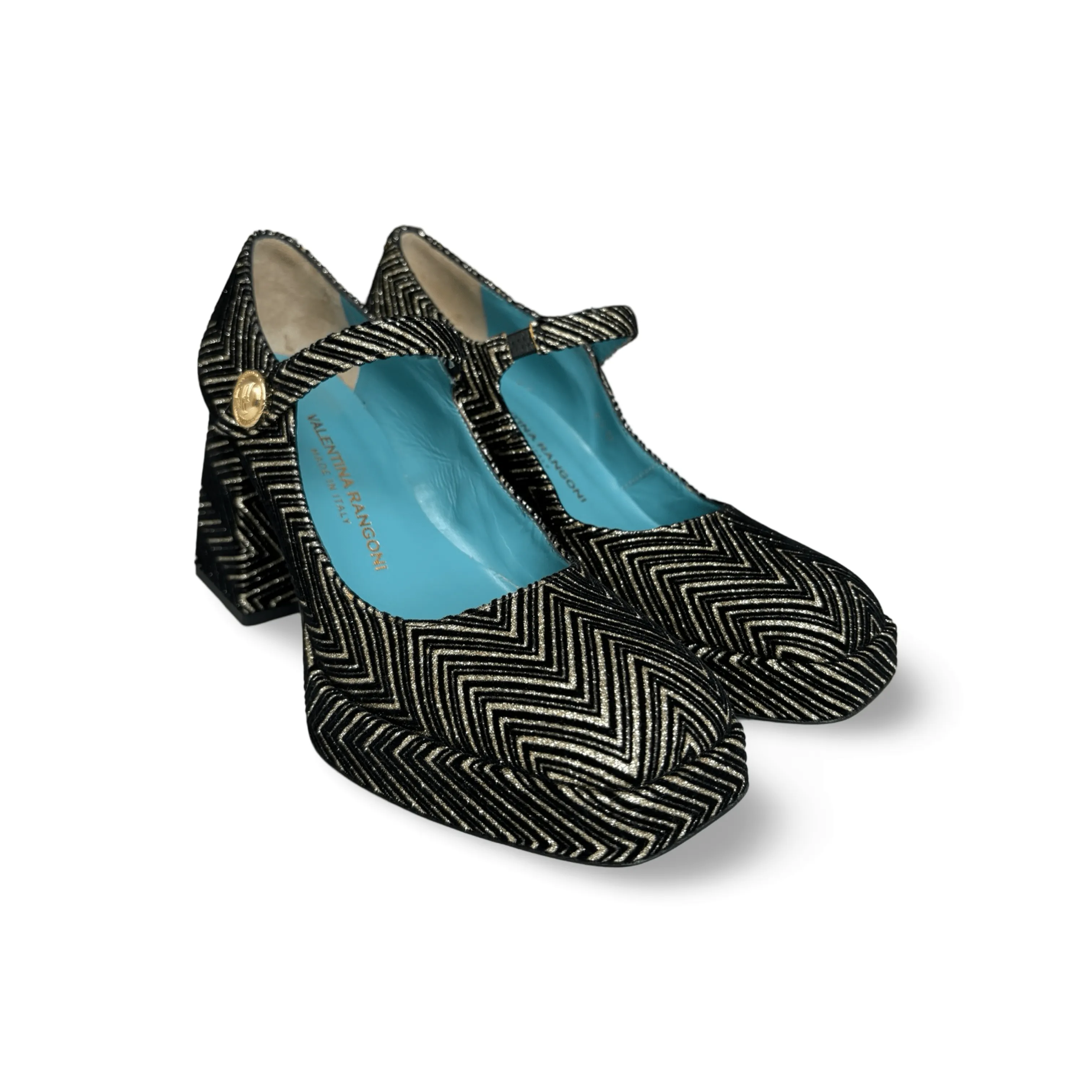 Pluma Gold Maryjane Pump