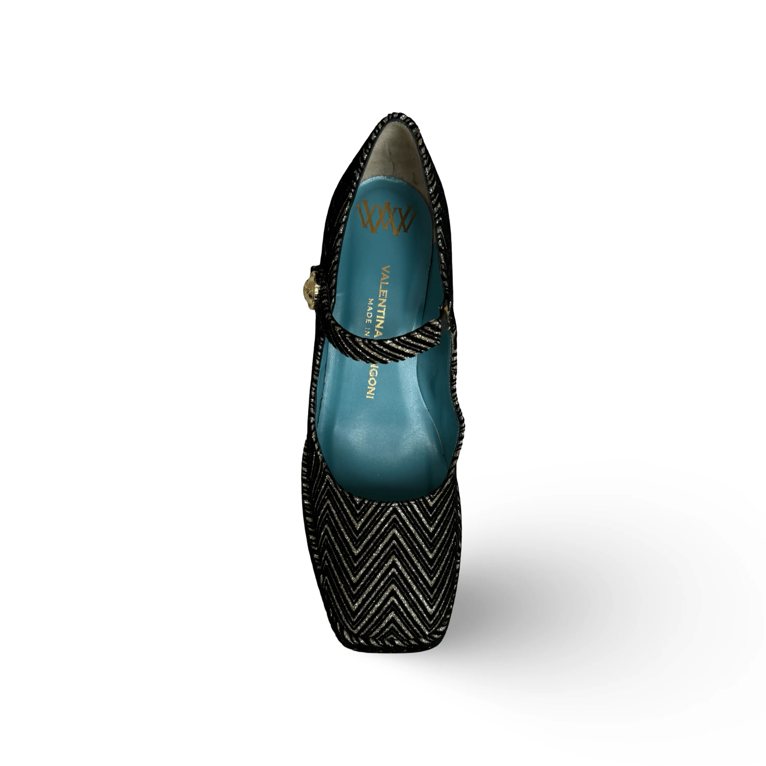 Pluma Gold Maryjane Pump