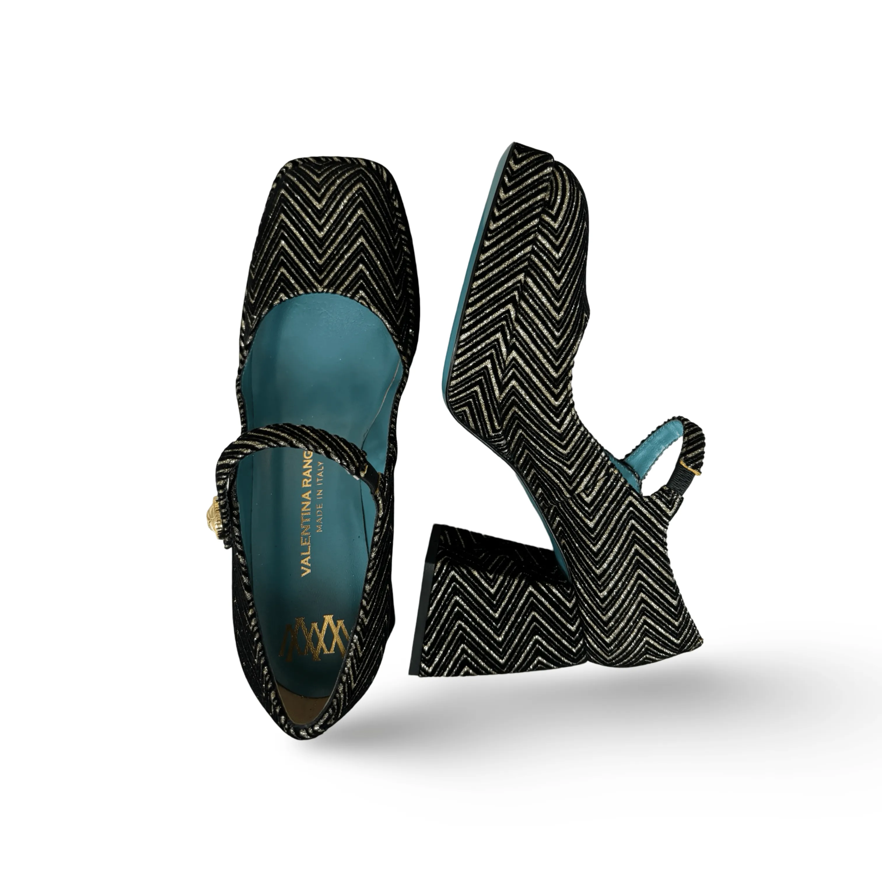 Pluma Gold Maryjane Pump