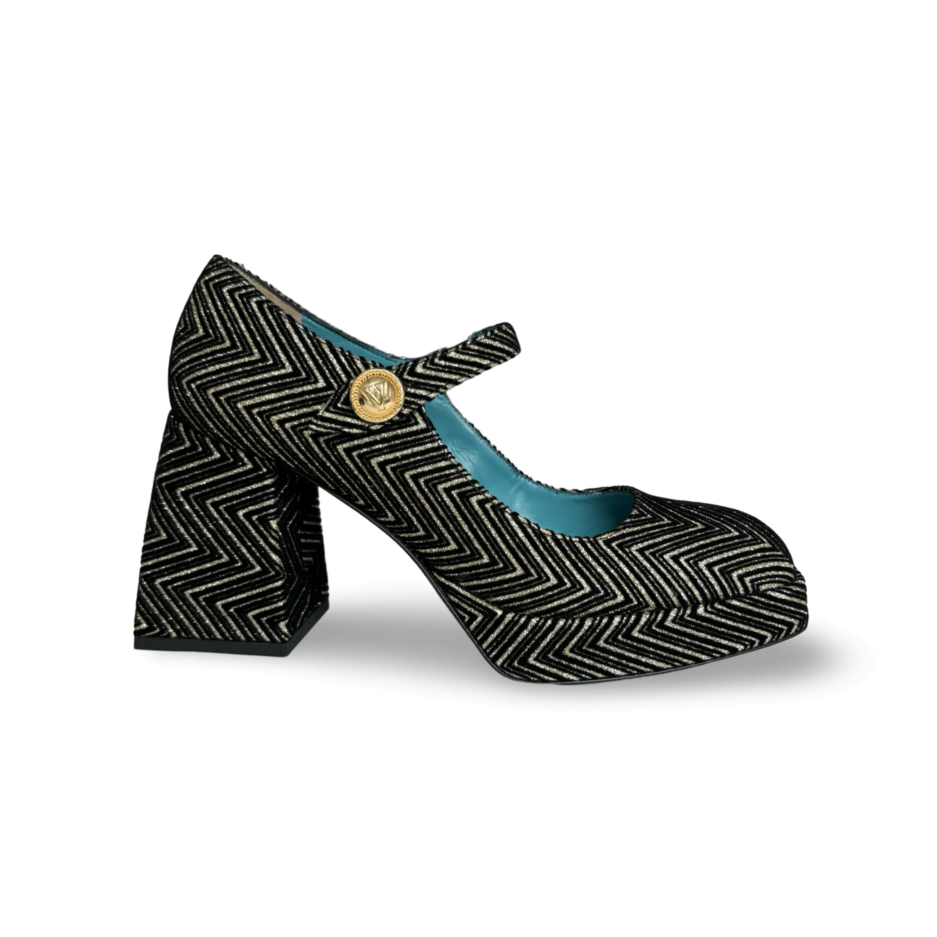Pluma Gold Maryjane Pump