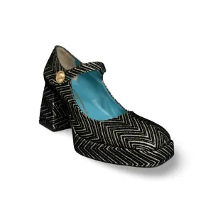 Pluma Gold Maryjane Pump