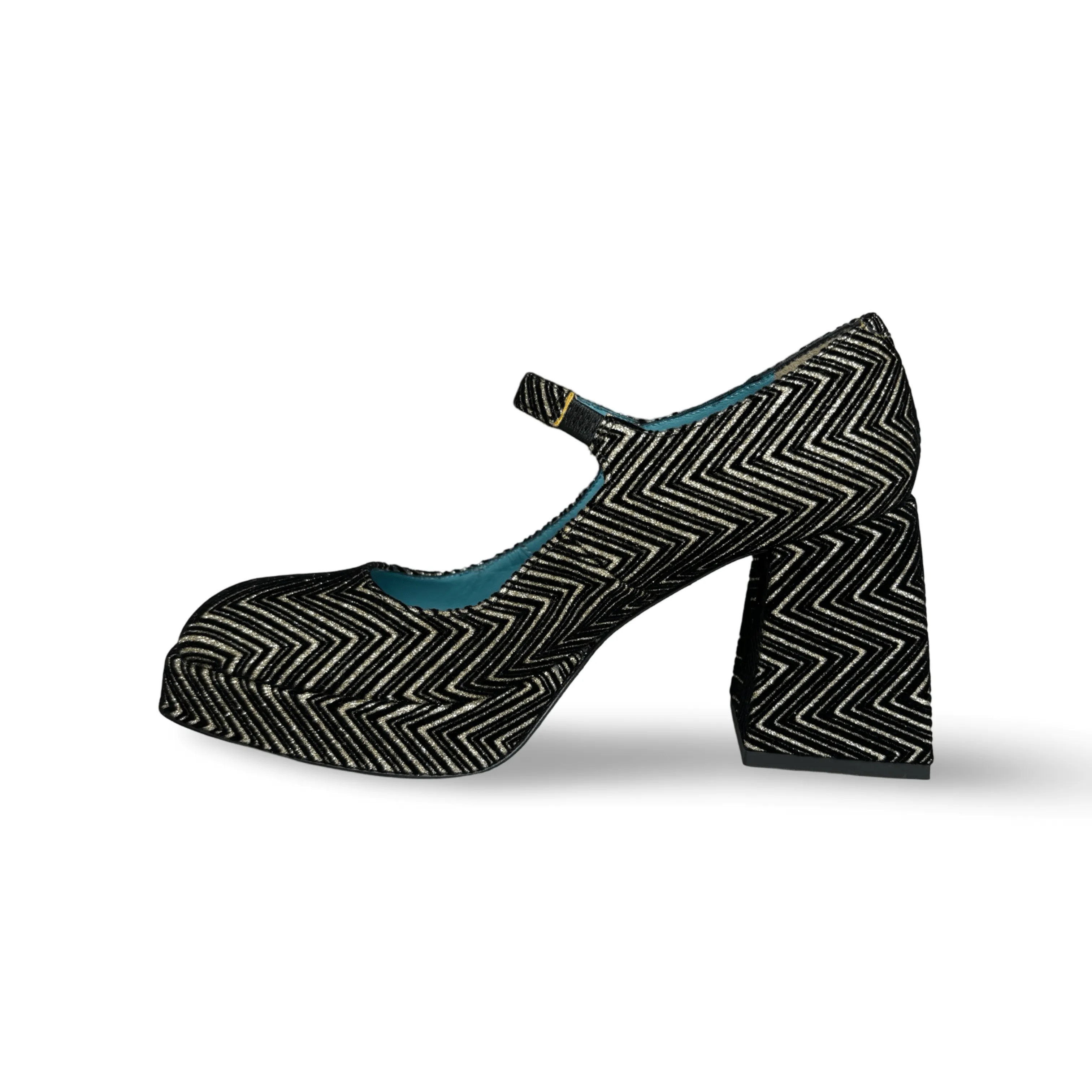 Pluma Gold Maryjane Pump