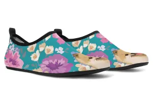 Pomeranian Dog Portrait Aqua Barefoot Shoes