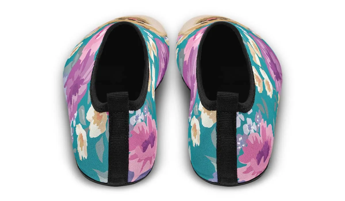 Pomeranian Dog Portrait Aqua Barefoot Shoes