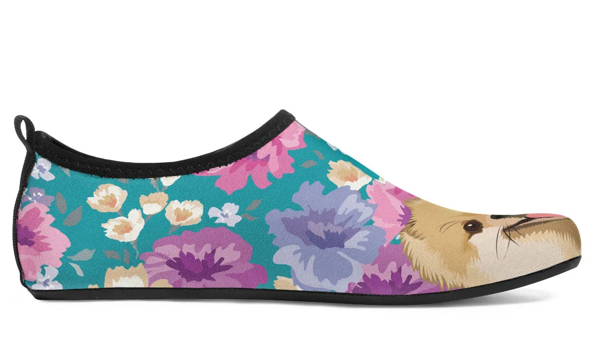 Pomeranian Dog Portrait Athletic Aqua Barefoot Shoes