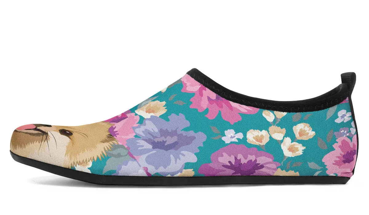 Pomeranian Dog Portrait Athletic Aqua Barefoot Shoes