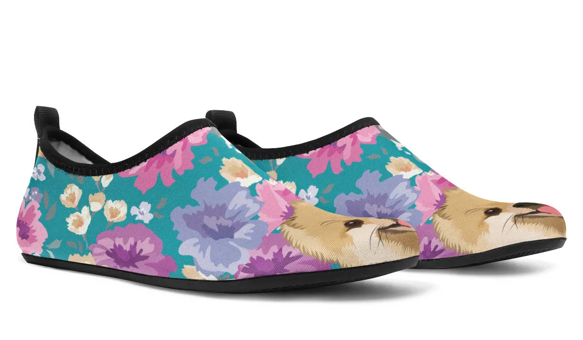 Pomeranian Dog Portrait Athletic Aqua Barefoot Shoes