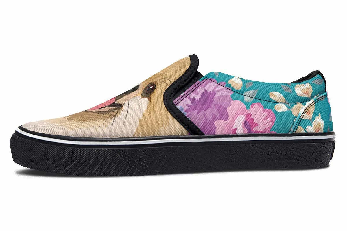 Pomeranian Dog Portrait Slip-On Shoes