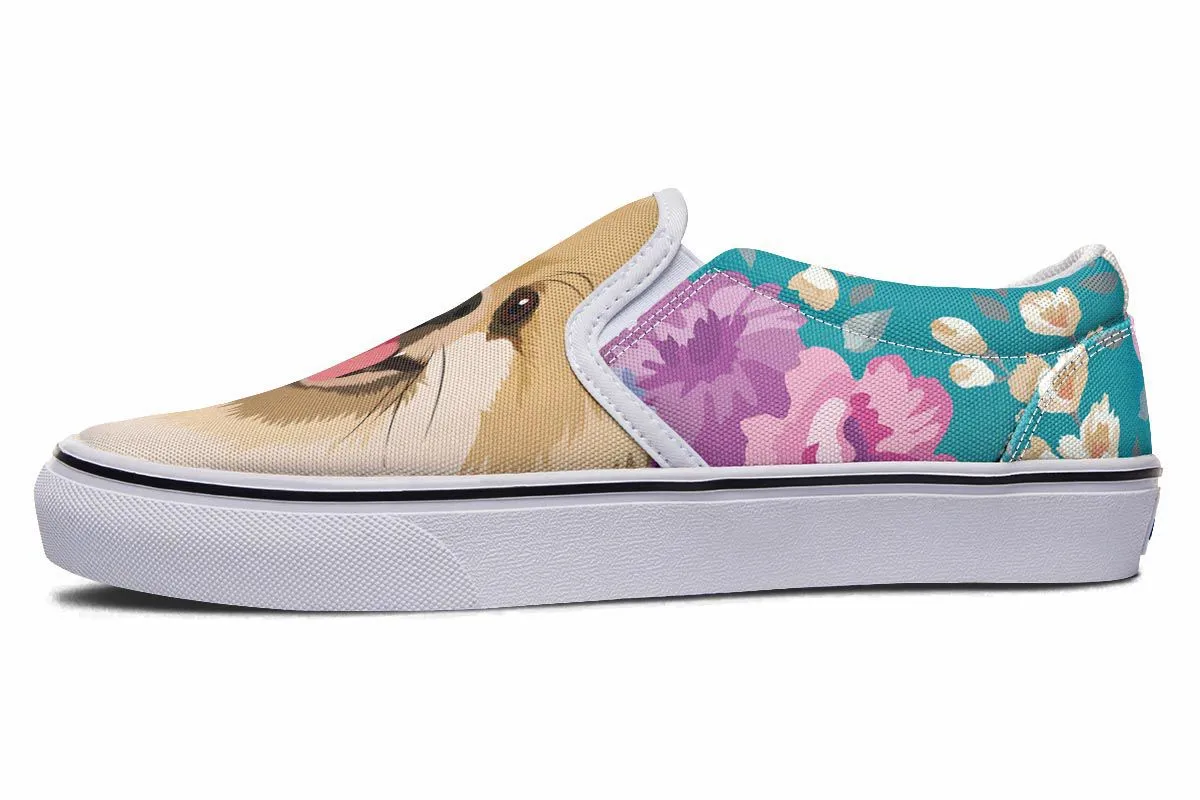 Pomeranian Dog Portrait Slip-On Shoes