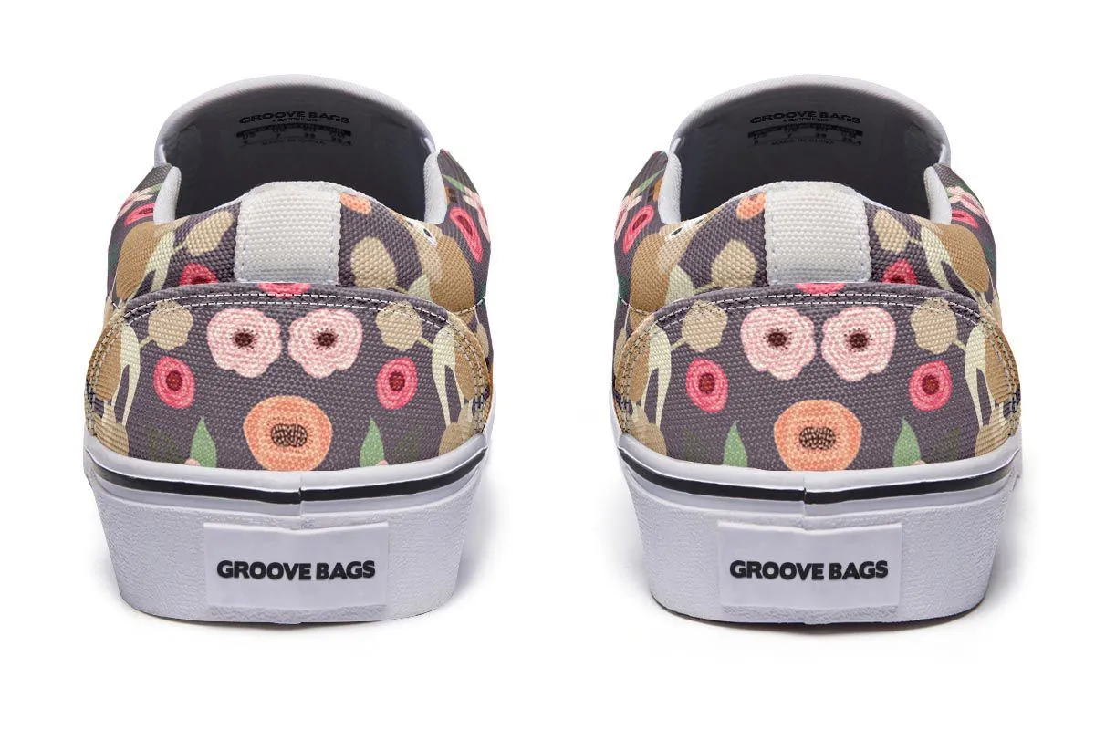 Poodle Flower Slip-On Shoes