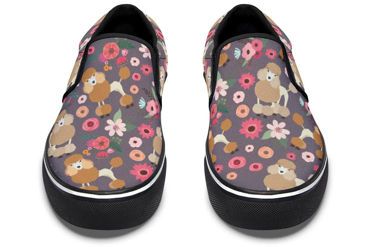 Poodle Flower Slip-On Shoes
