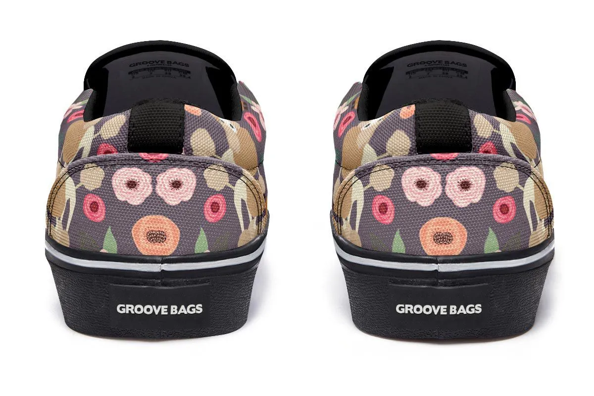 Poodle Flower Slip-On Shoes