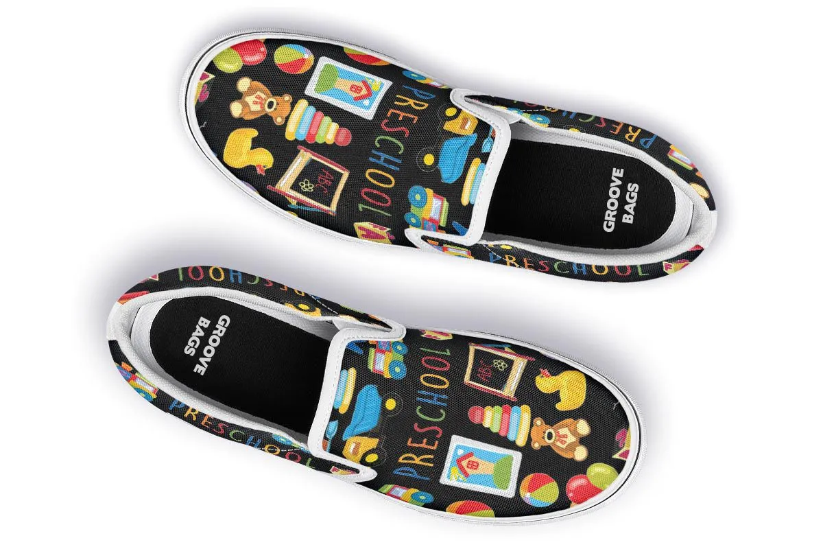 Preschool Teacher Black Slip-On Shoes
