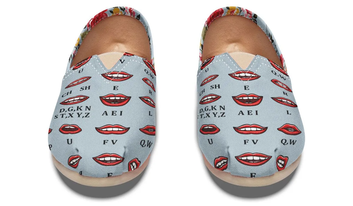 Pronunciation Chart Floral Casual Shoes
