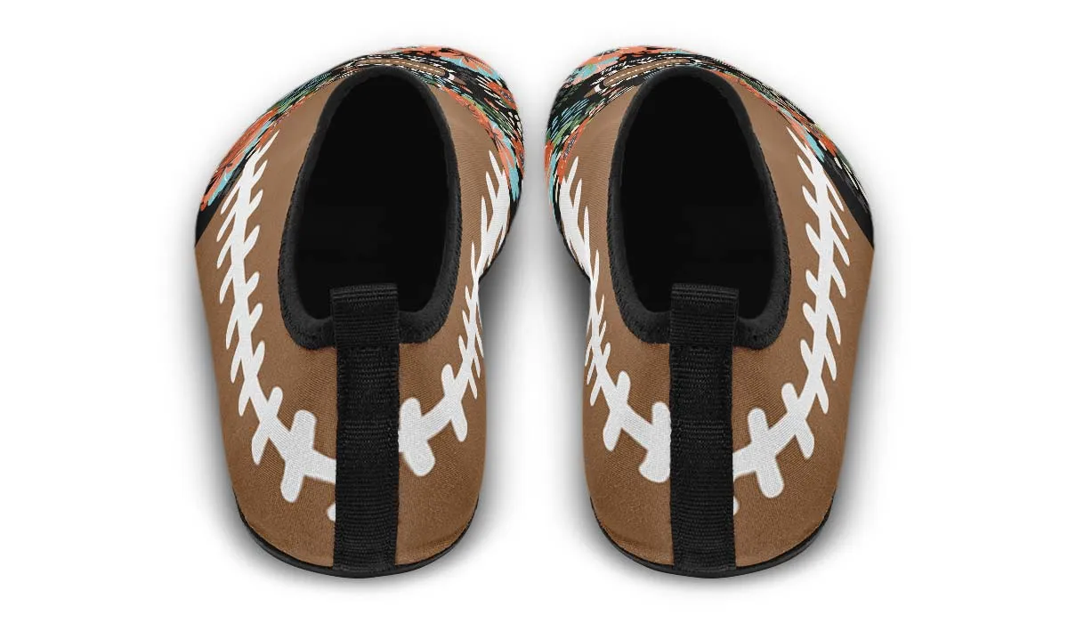 Proud Football Mom Aqua Barefoot Shoes