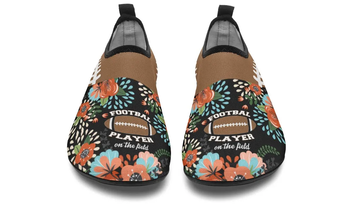 Proud Football Mom Aqua Barefoot Shoes