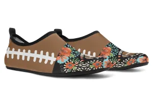 Proud Football Mom Aqua Barefoot Shoes