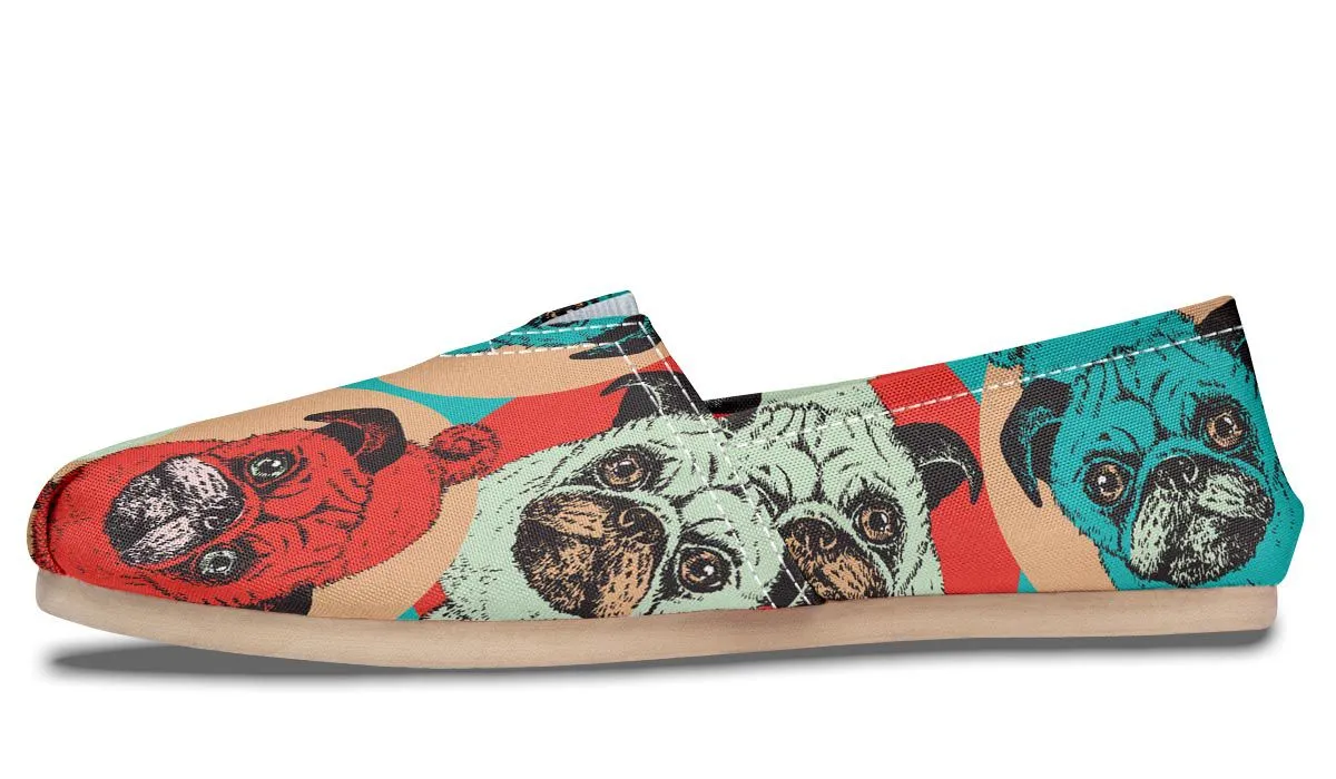 Pug Pop Art Casual Shoes