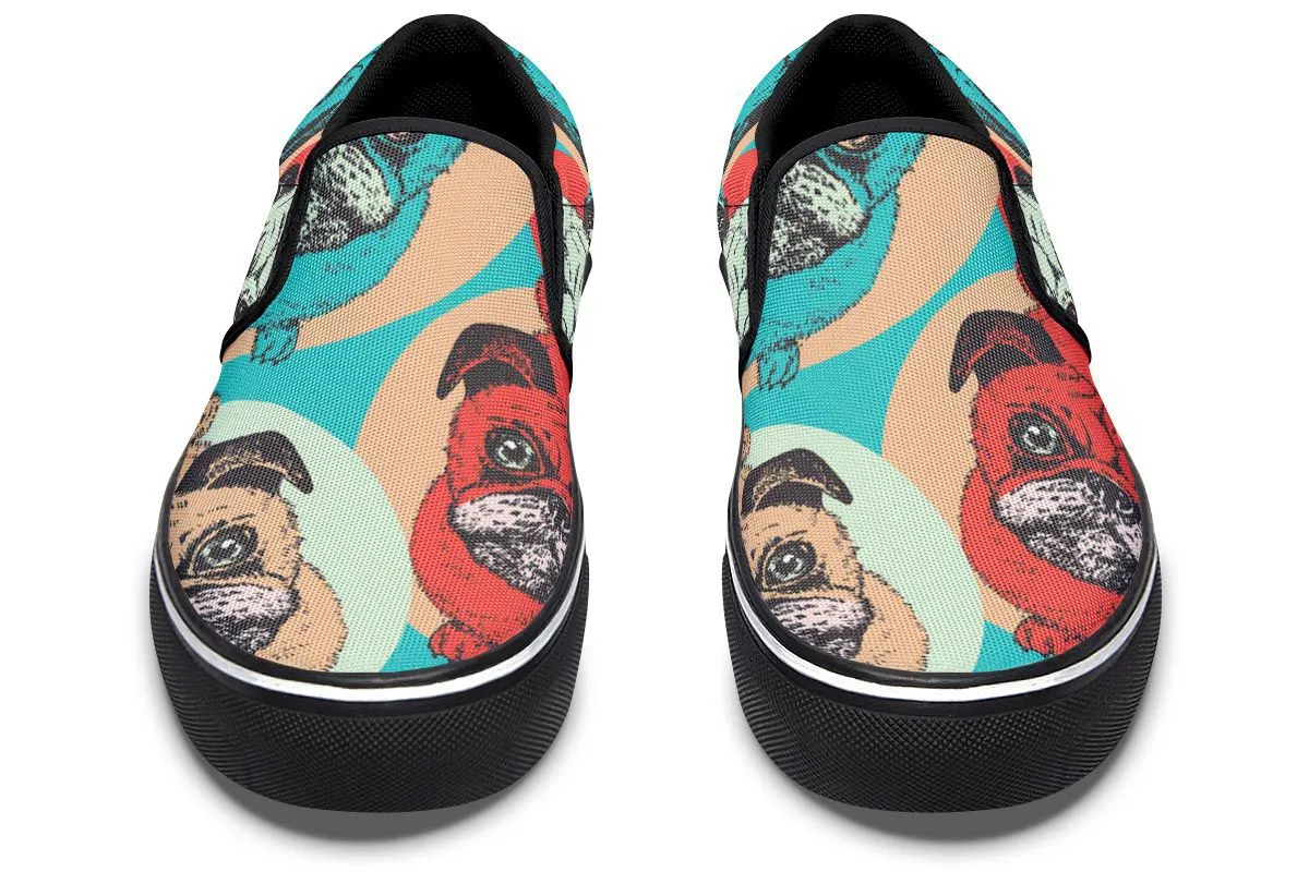 Pug Pop Art Slip-On Shoes