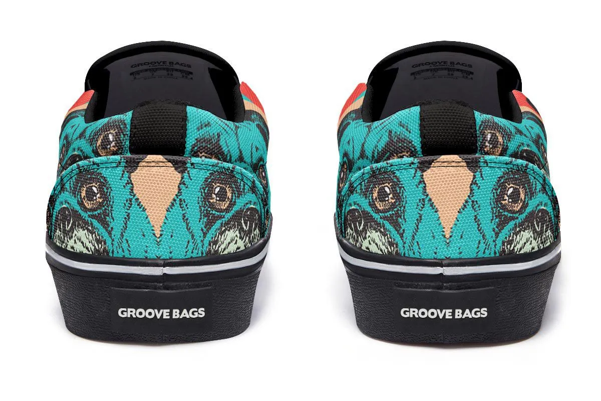 Pug Pop Art Slip-On Shoes