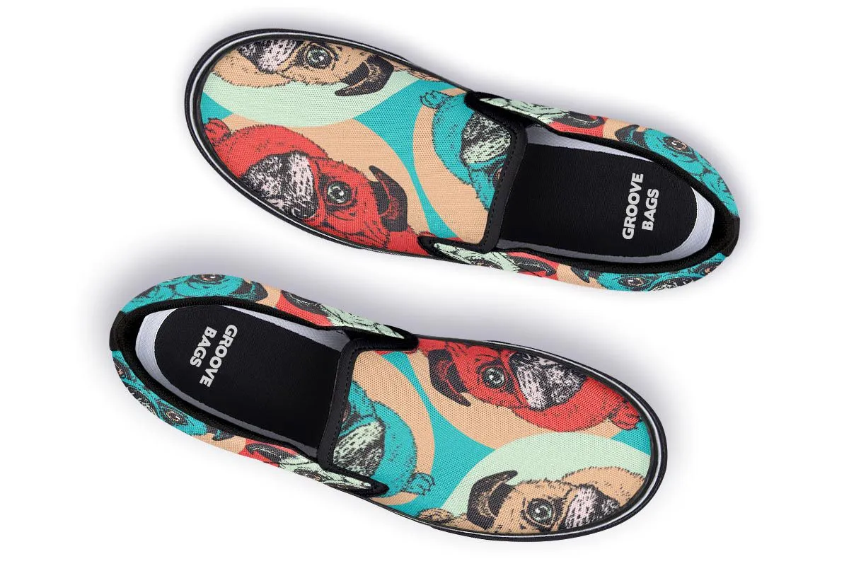 Pug Pop Art Slip-On Shoes