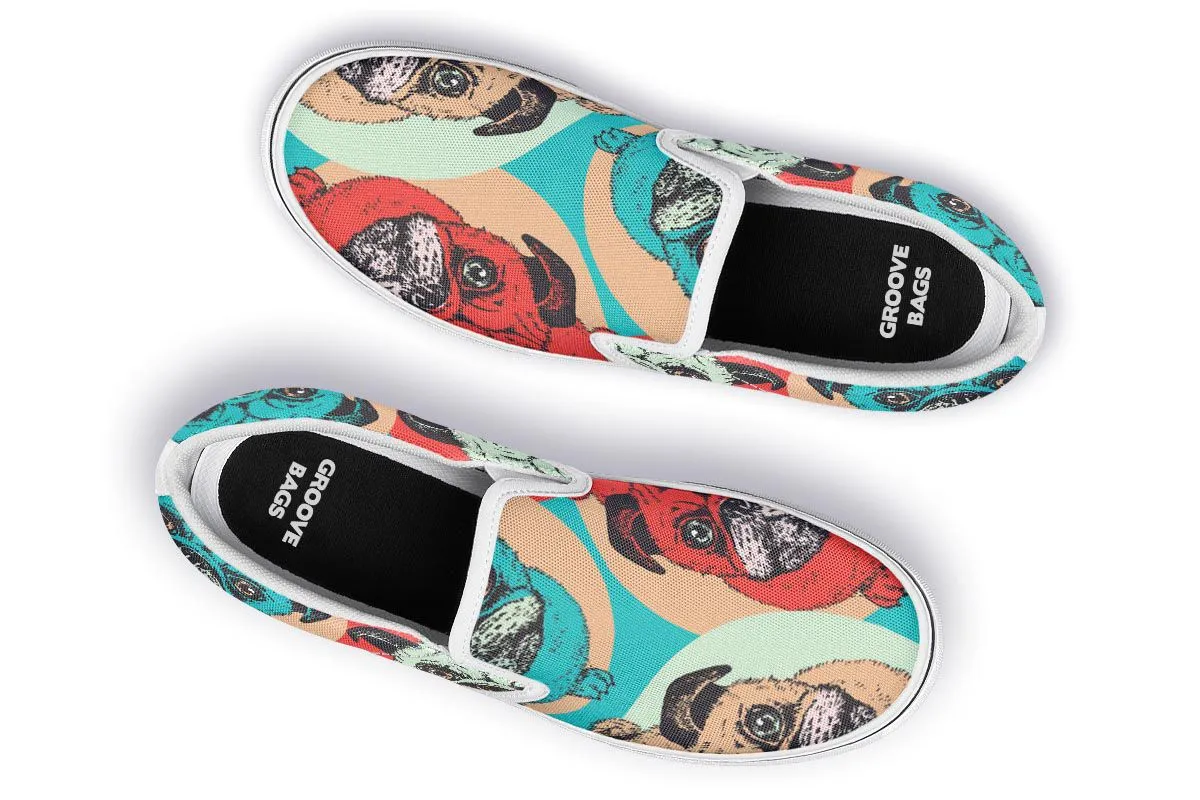 Pug Pop Art Slip-On Shoes