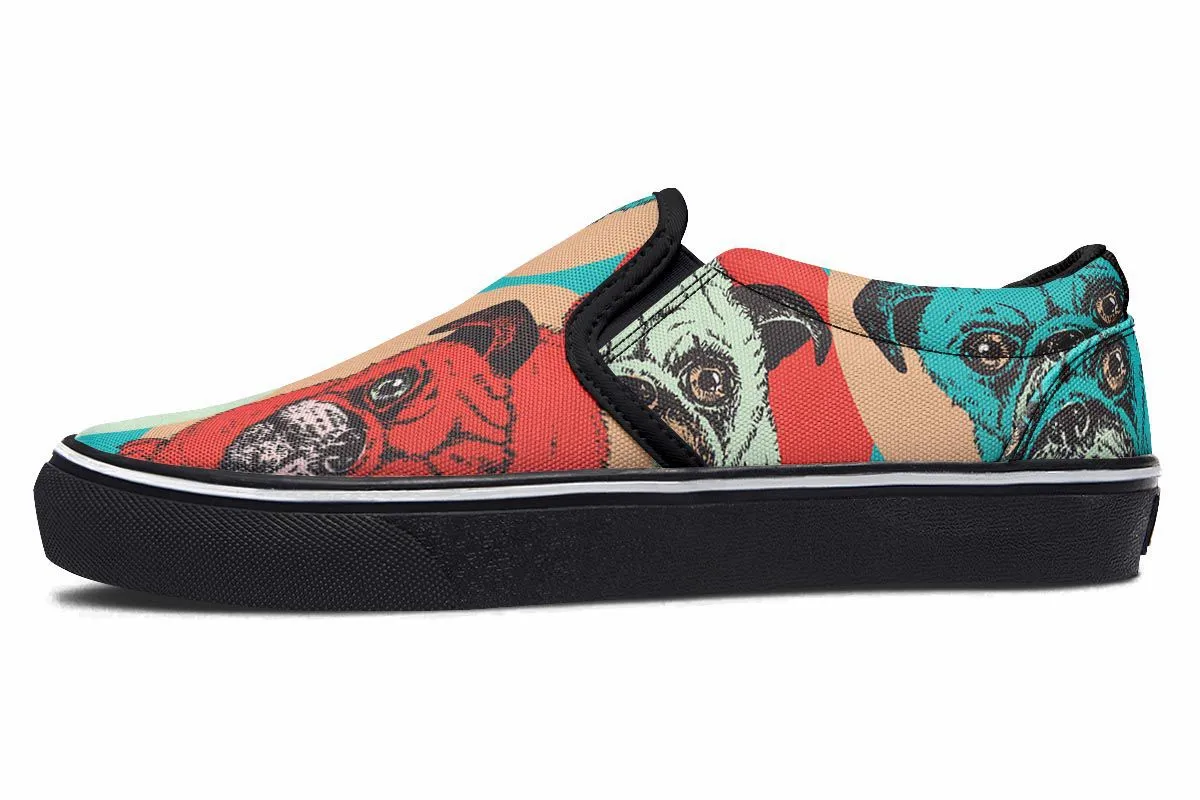 Pug Pop Art Slip-On Shoes