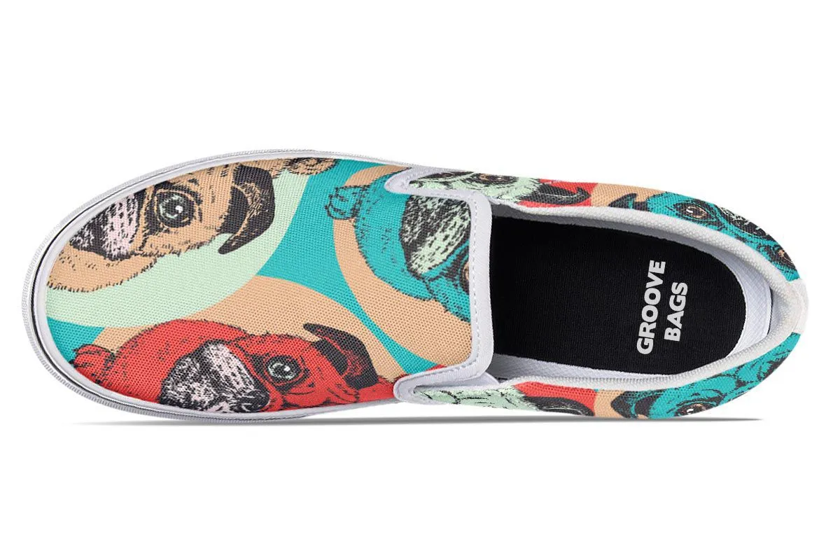Pug Pop Art Slip-On Shoes
