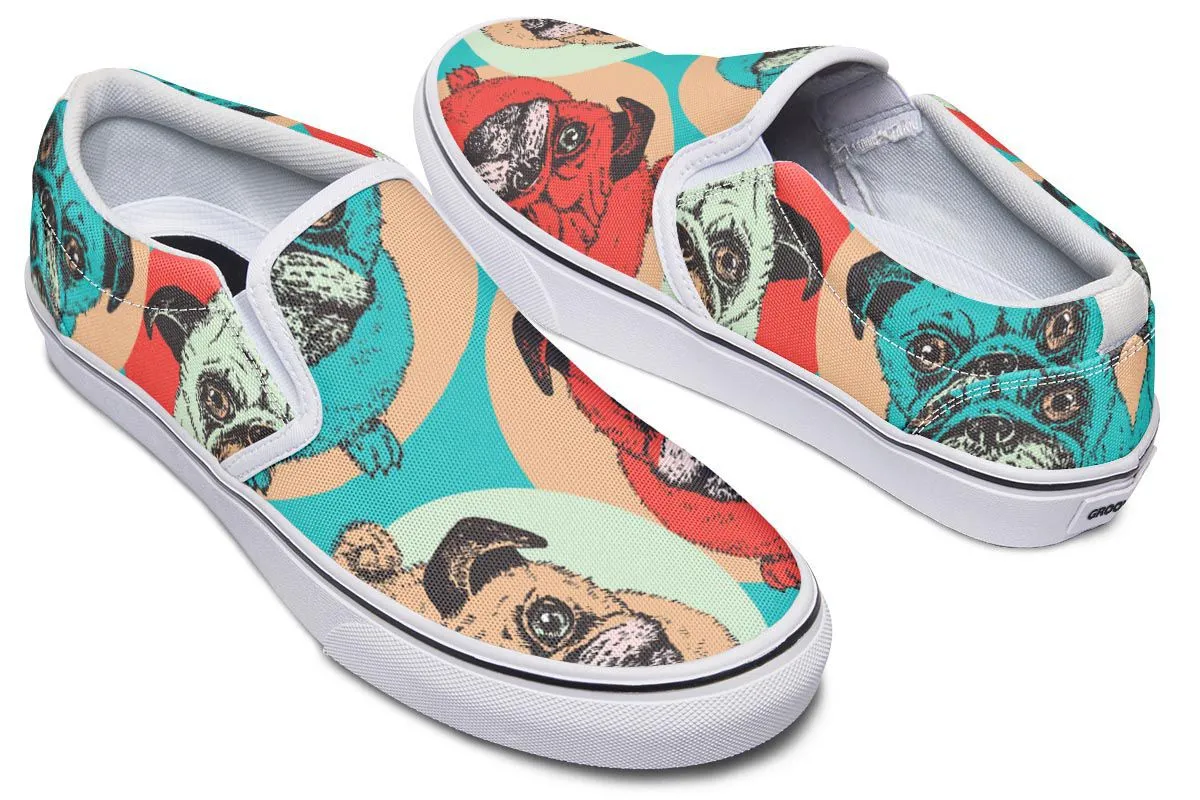 Pug Pop Art Slip-On Shoes