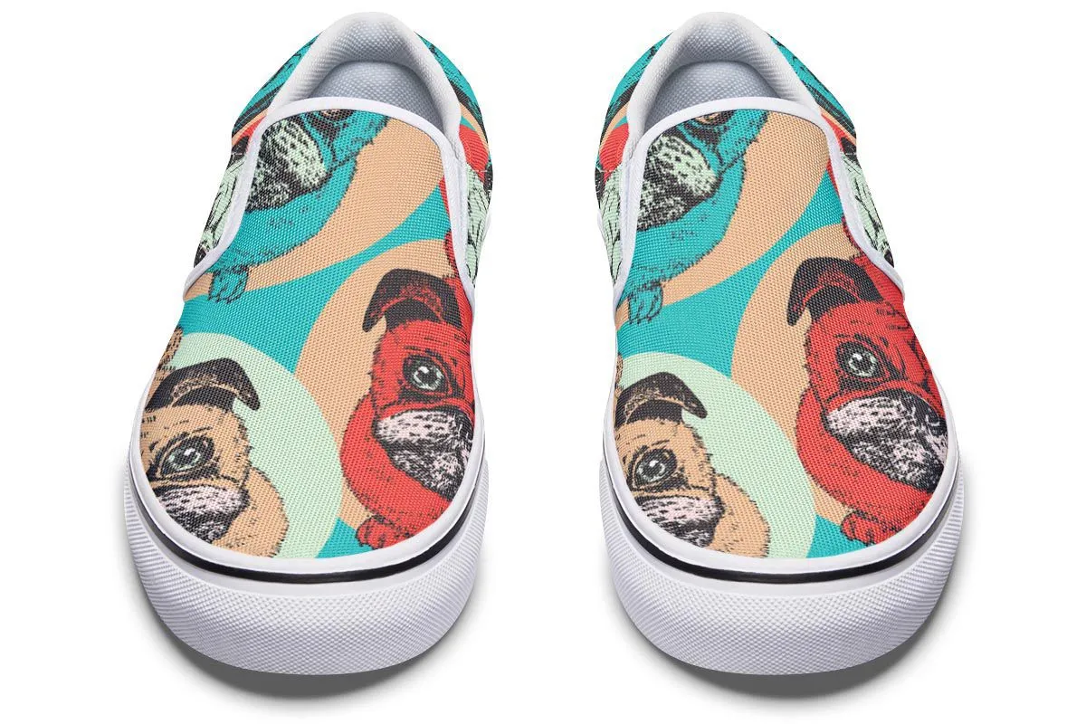 Pug Pop Art Slip-On Shoes