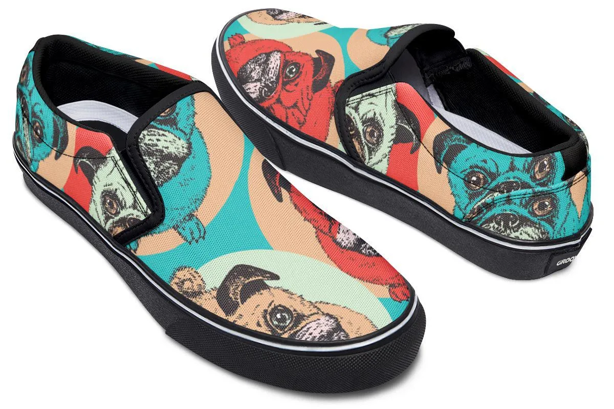 Pug Pop Art Slip-On Shoes