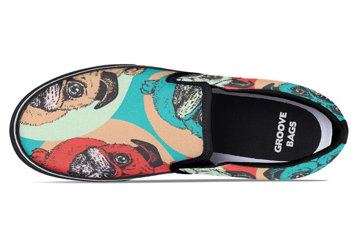 Pug Pop Art Slip-On Shoes