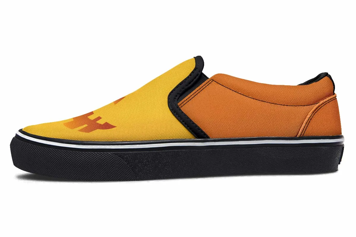 Pumpkin Face Slip-On Shoes