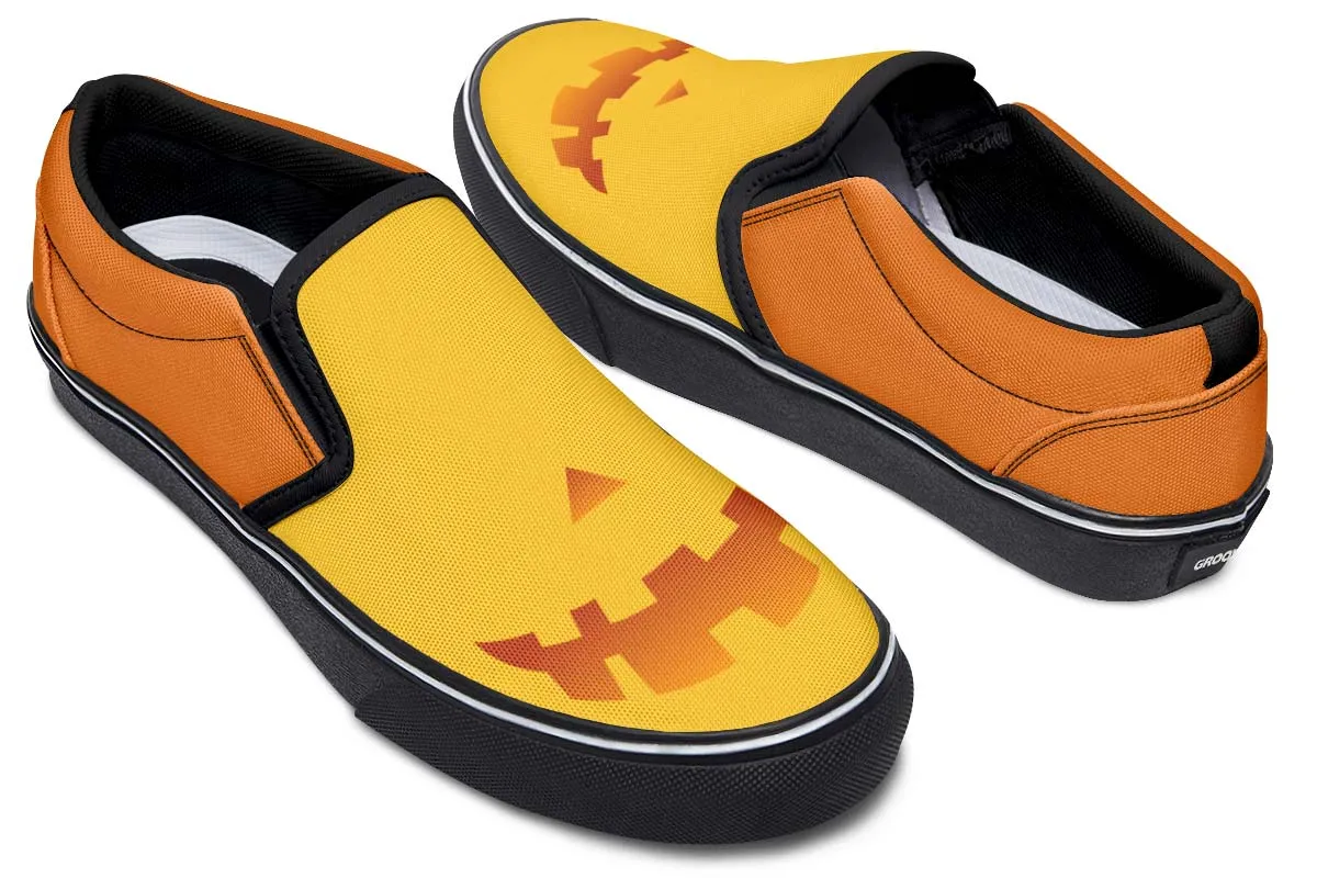 Pumpkin Face Slip-On Shoes