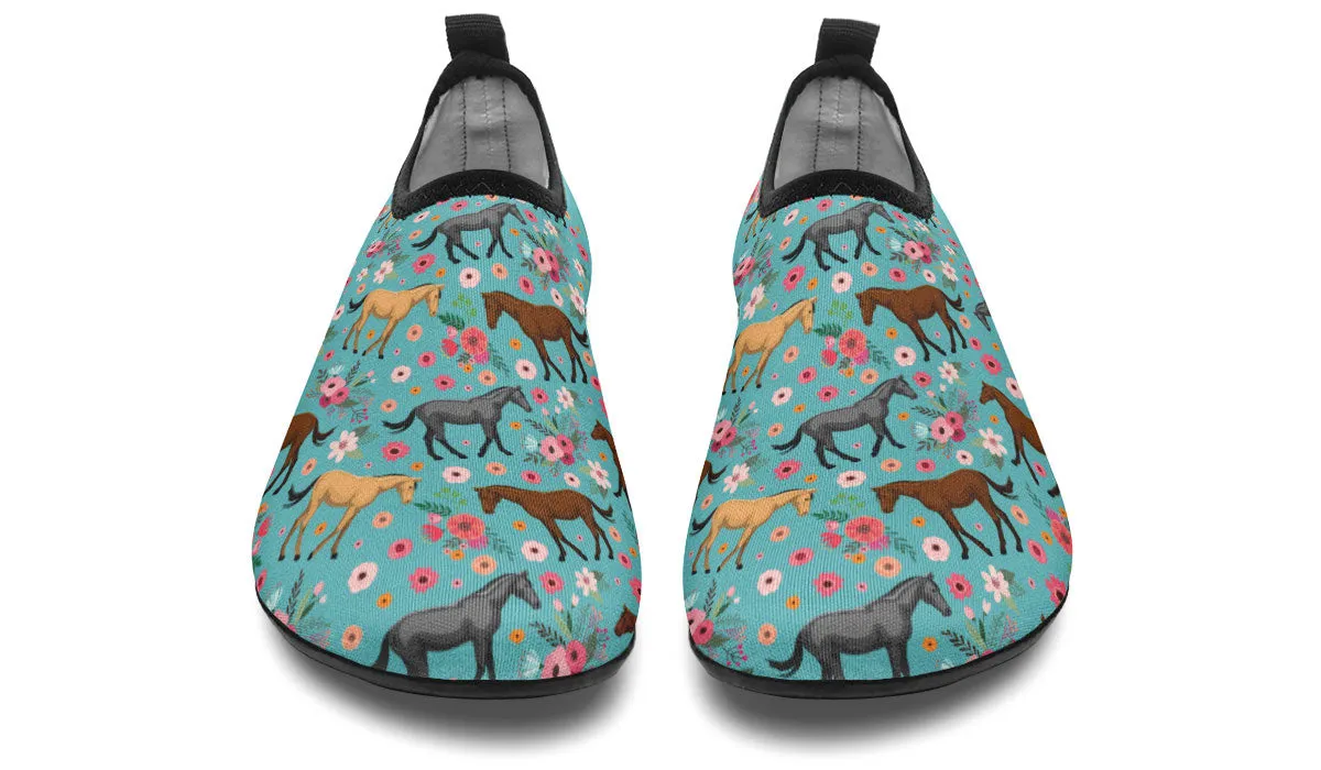 Quarter Horse Flower Aqua Barefoot Shoes