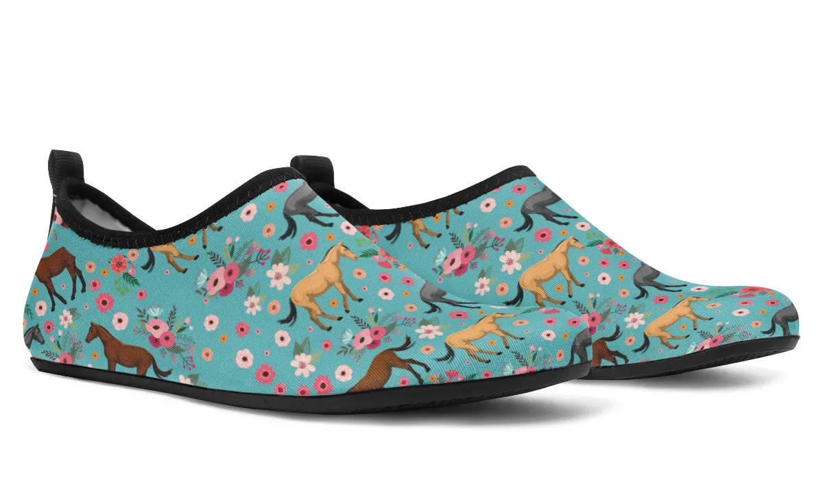 Quarter Horse Flower Aqua Barefoot Shoes