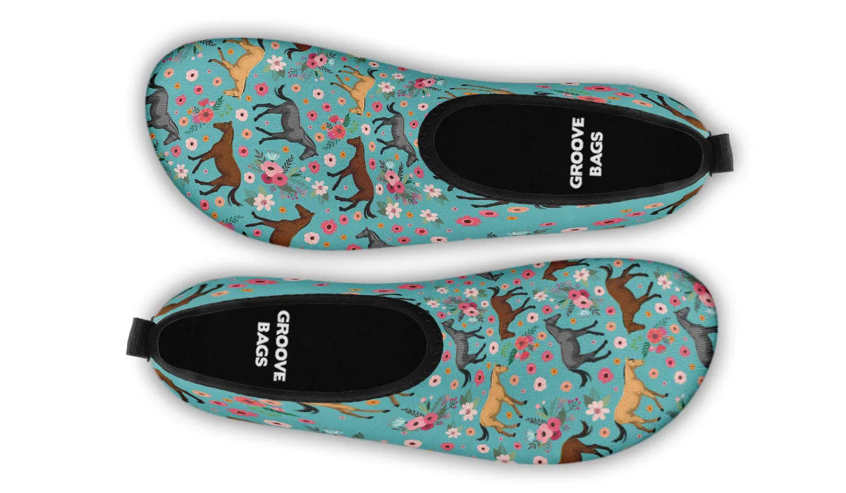 Quarter Horse Flower Aqua Barefoot Shoes
